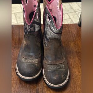 Ariat Hot Pink and Camo Fatbaby Boots